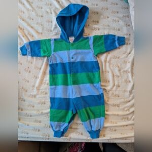Buster Brown Blue and Green Striped Footie VINTAGE